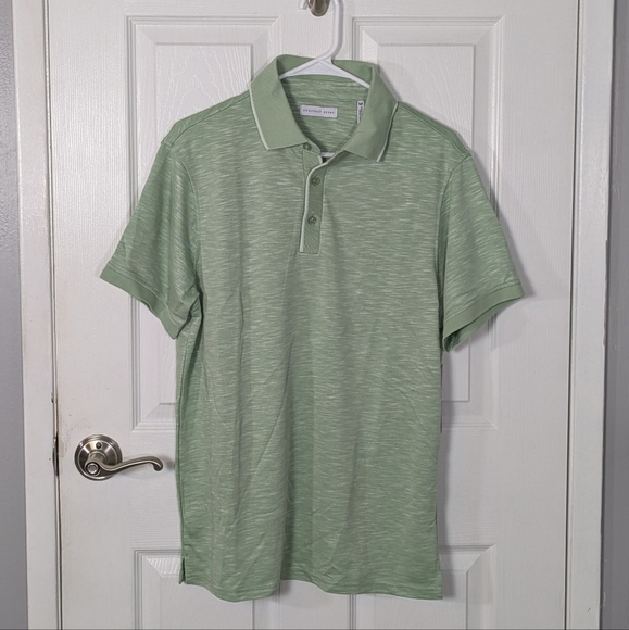 NWT Geoffrey‎ Beene Men's Short Sleeve Polo in Basil Twist Green Size Medium - Picture 1 of 8